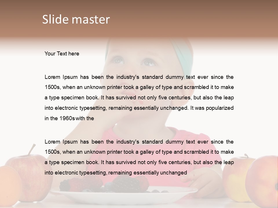 A Little Girl Sitting At A Table Eating Food PowerPoint Template