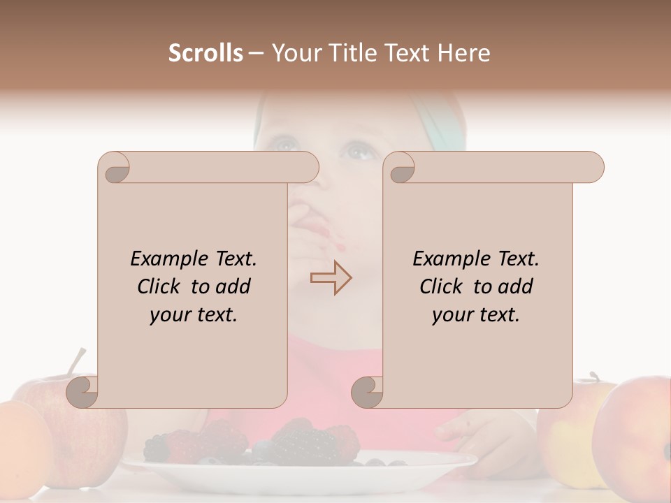 A Little Girl Sitting At A Table Eating Food PowerPoint Template