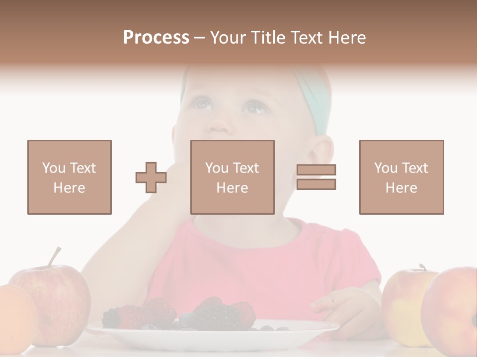 A Little Girl Sitting At A Table Eating Food PowerPoint Template
