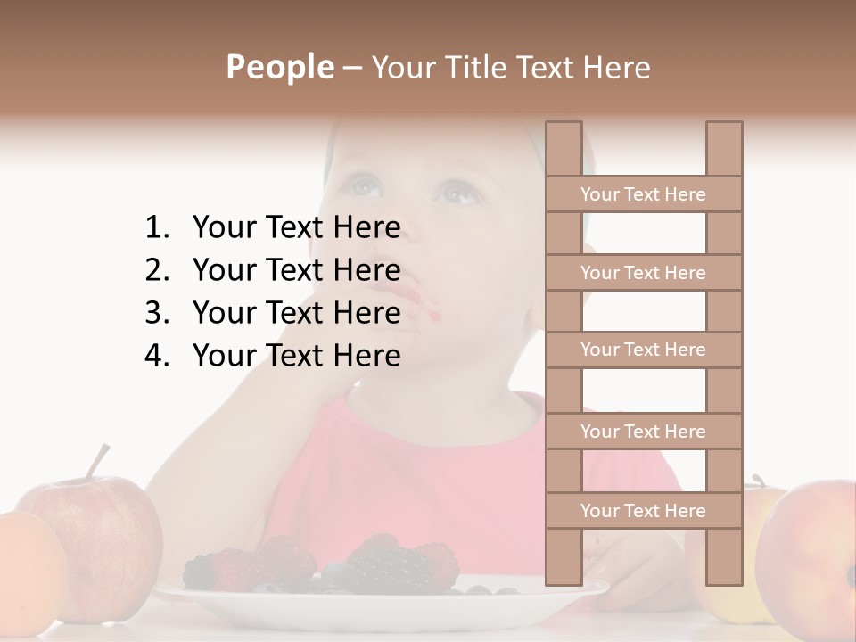 A Little Girl Sitting At A Table Eating Food PowerPoint Template