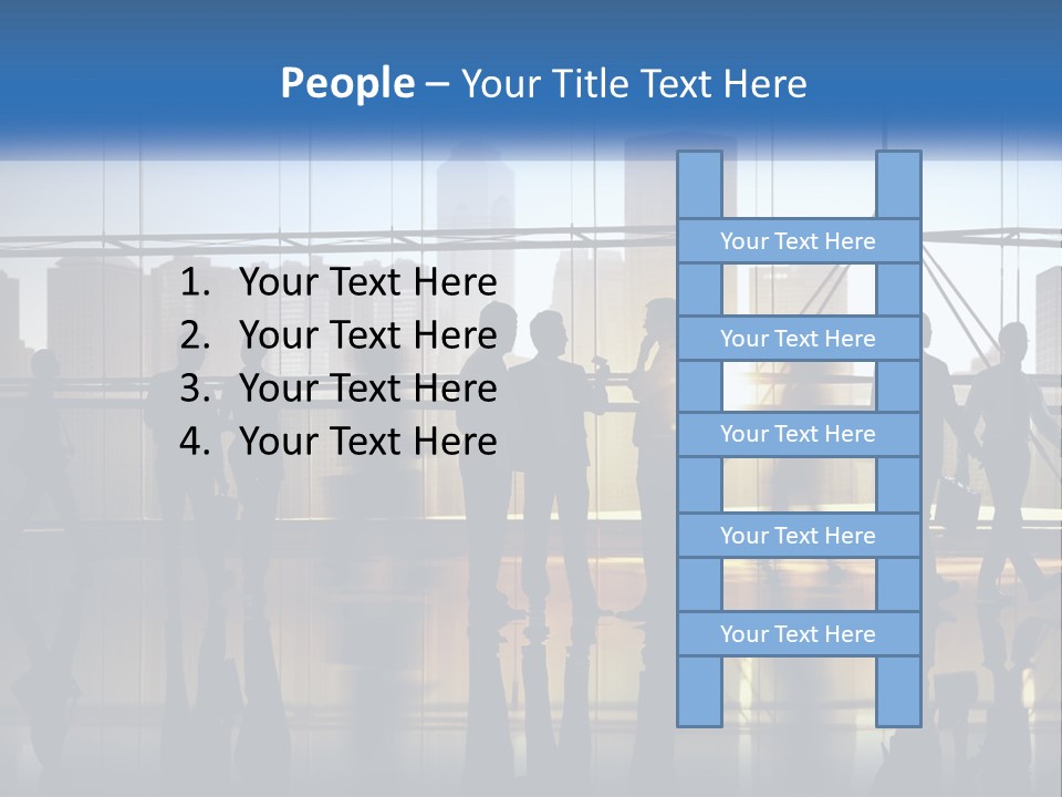 A Group Of People Standing In Front Of A Window PowerPoint Template