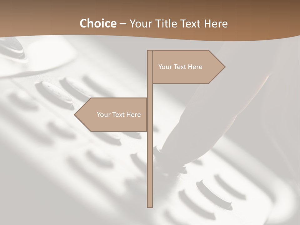 A Person Pushing A Button On A Telephone PowerPoint Template