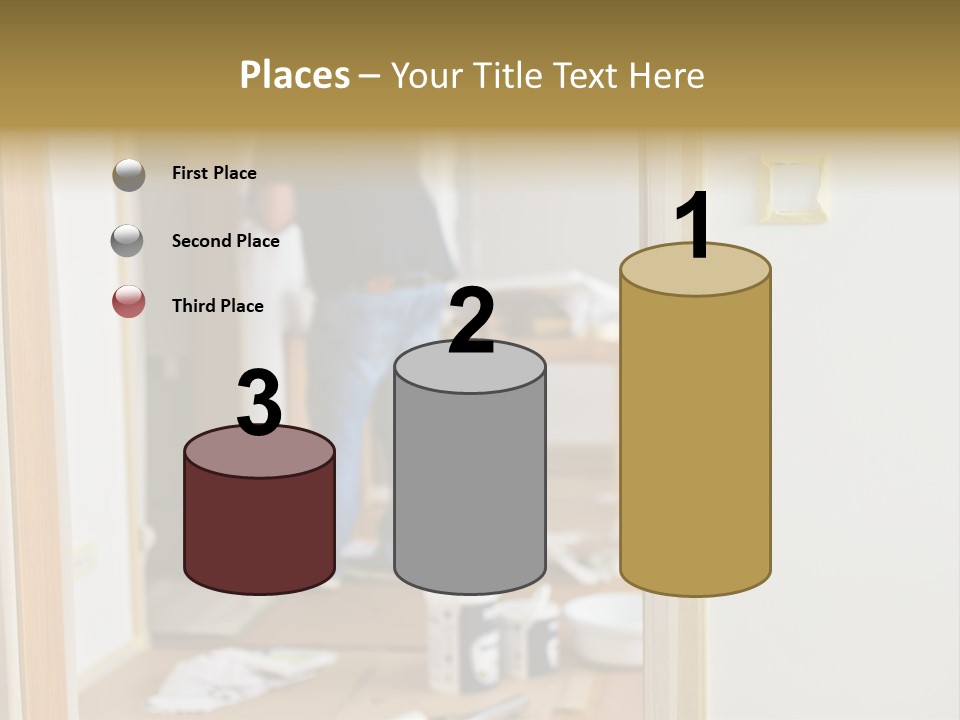 A Man Standing In A Room With Tools On The Floor PowerPoint Template