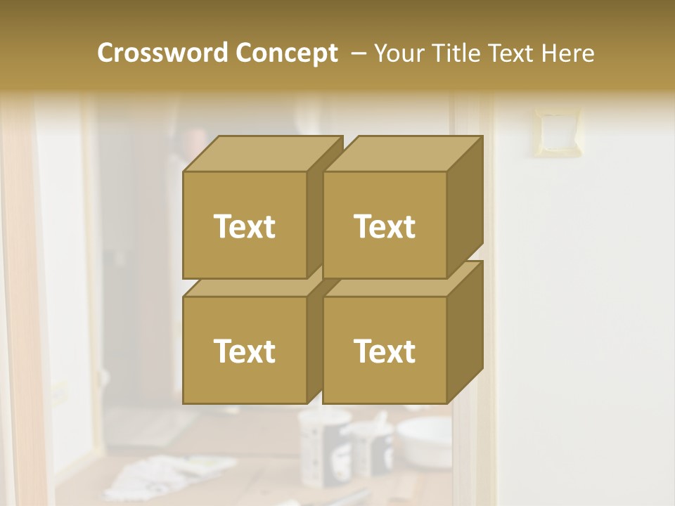 A Man Standing In A Room With Tools On The Floor PowerPoint Template