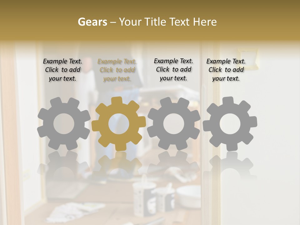 A Man Standing In A Room With Tools On The Floor PowerPoint Template