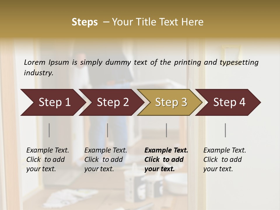 A Man Standing In A Room With Tools On The Floor PowerPoint Template