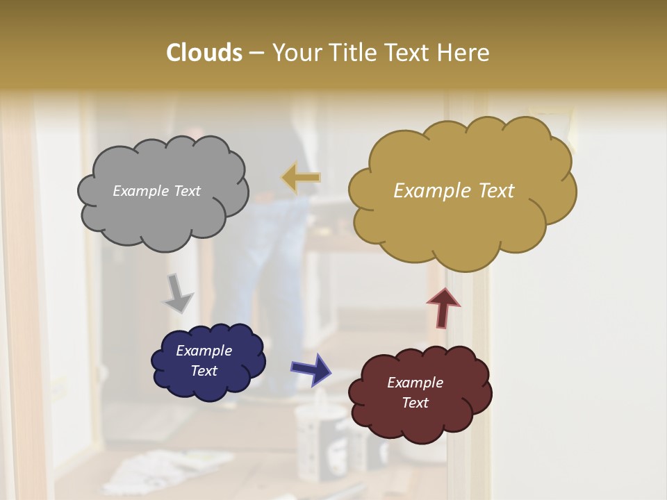 A Man Standing In A Room With Tools On The Floor PowerPoint Template