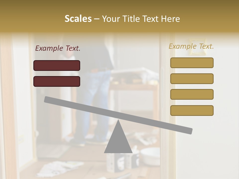 A Man Standing In A Room With Tools On The Floor PowerPoint Template