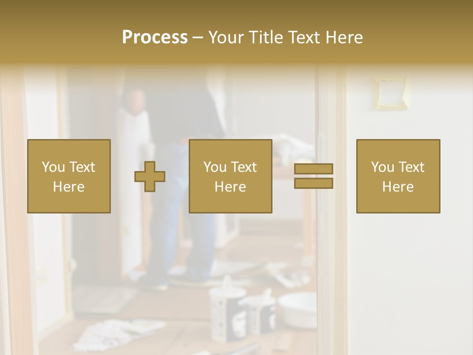 A Man Standing In A Room With Tools On The Floor PowerPoint Template