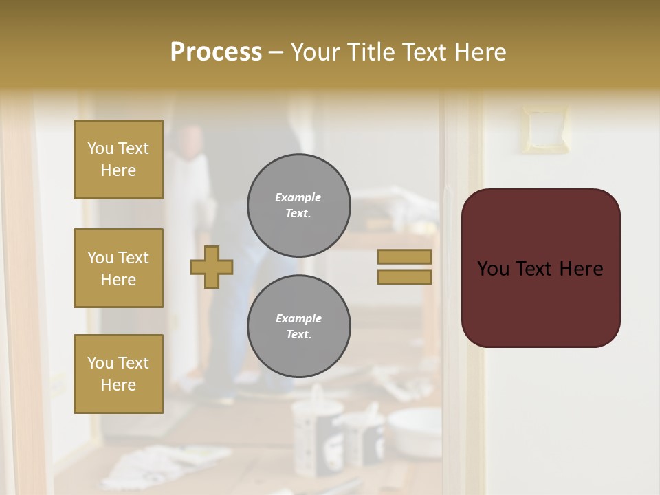 A Man Standing In A Room With Tools On The Floor PowerPoint Template