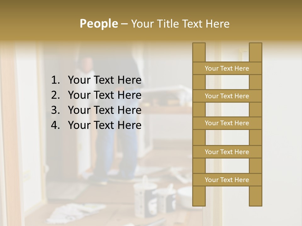 A Man Standing In A Room With Tools On The Floor PowerPoint Template