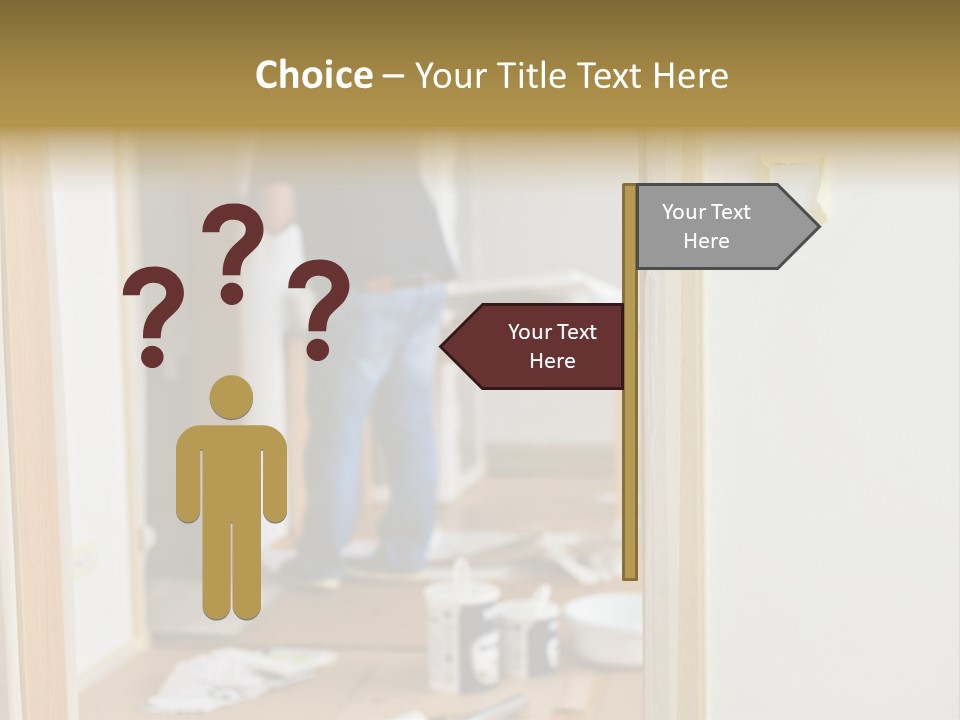 A Man Standing In A Room With Tools On The Floor PowerPoint Template