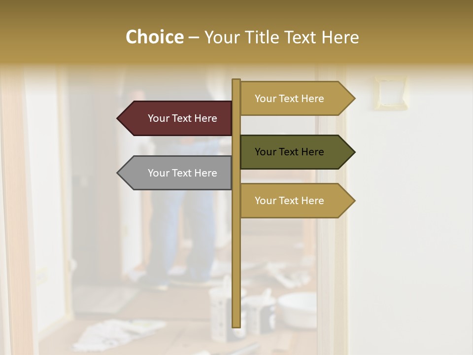 A Man Standing In A Room With Tools On The Floor PowerPoint Template