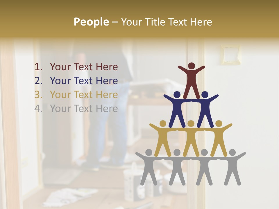 A Man Standing In A Room With Tools On The Floor PowerPoint Template