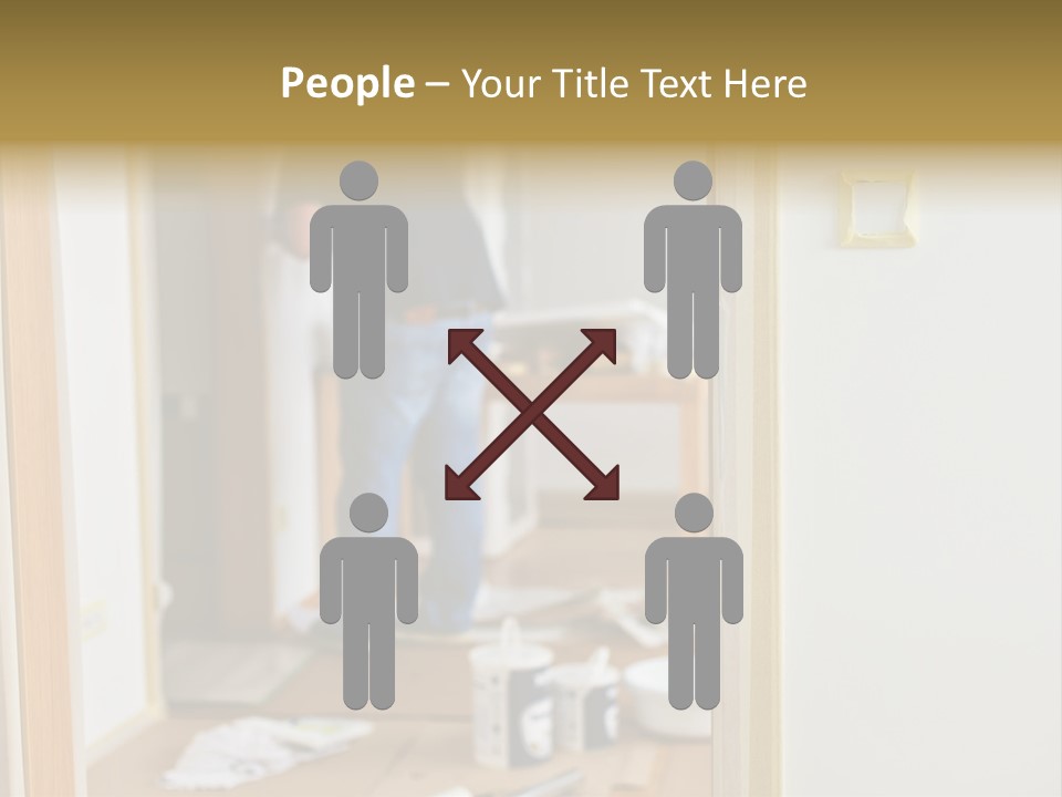 A Man Standing In A Room With Tools On The Floor PowerPoint Template