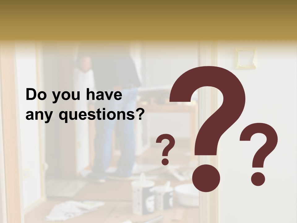 A Man Standing In A Room With Tools On The Floor PowerPoint Template