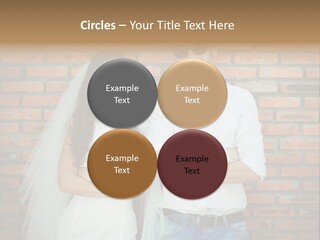 A Man And A Woman Standing Next To Each Other In Front Of A Brick Wall PowerPoint Template