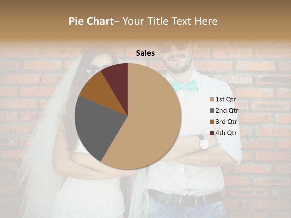 A Man And A Woman Standing Next To Each Other In Front Of A Brick Wall PowerPoint Template