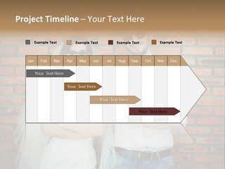 A Man And A Woman Standing Next To Each Other In Front Of A Brick Wall PowerPoint Template
