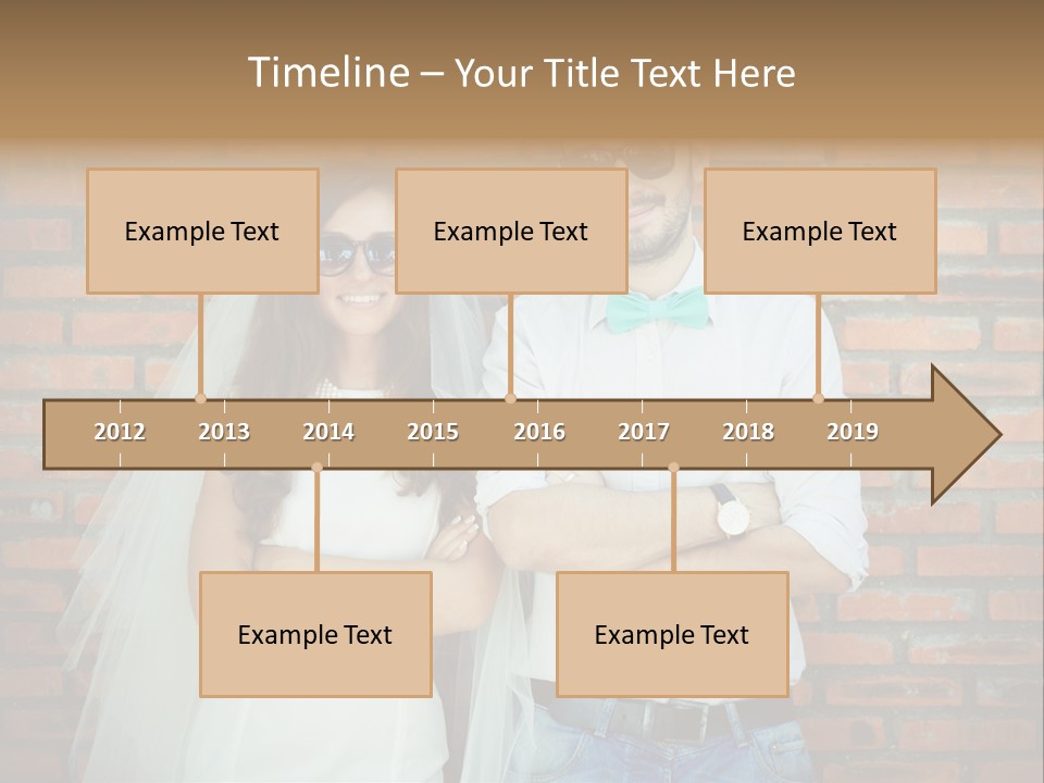 A Man And A Woman Standing Next To Each Other In Front Of A Brick Wall PowerPoint Template