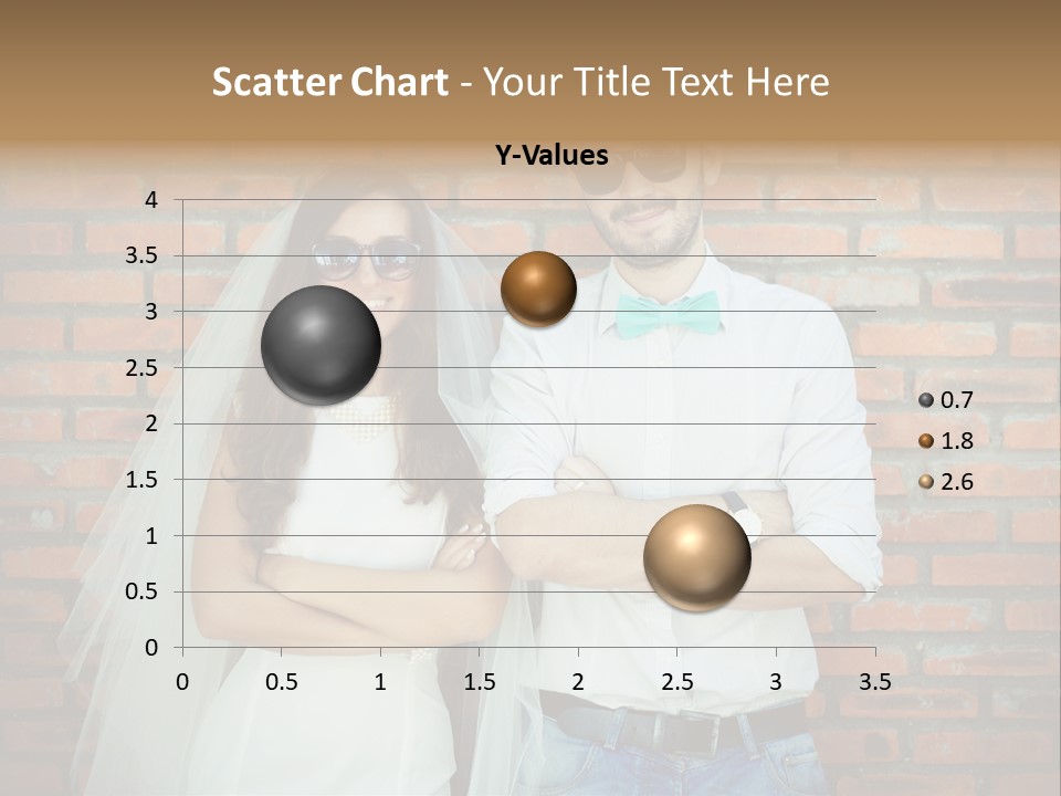 A Man And A Woman Standing Next To Each Other In Front Of A Brick Wall PowerPoint Template