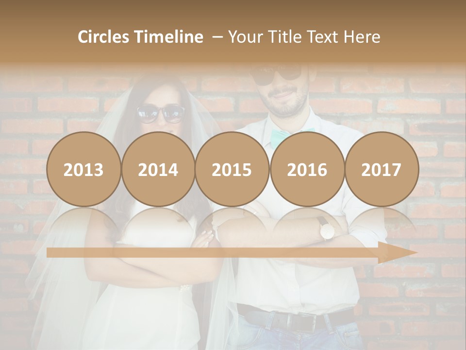 A Man And A Woman Standing Next To Each Other In Front Of A Brick Wall PowerPoint Template