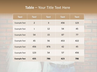 A Man And A Woman Standing Next To Each Other In Front Of A Brick Wall PowerPoint Template