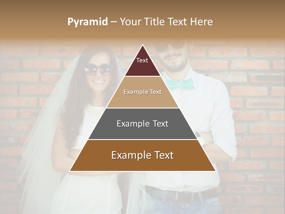 A Man And A Woman Standing Next To Each Other In Front Of A Brick Wall PowerPoint Template