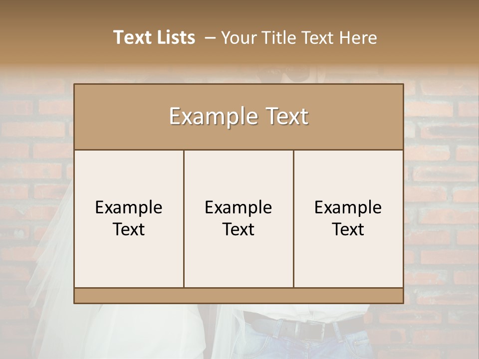 A Man And A Woman Standing Next To Each Other In Front Of A Brick Wall PowerPoint Template