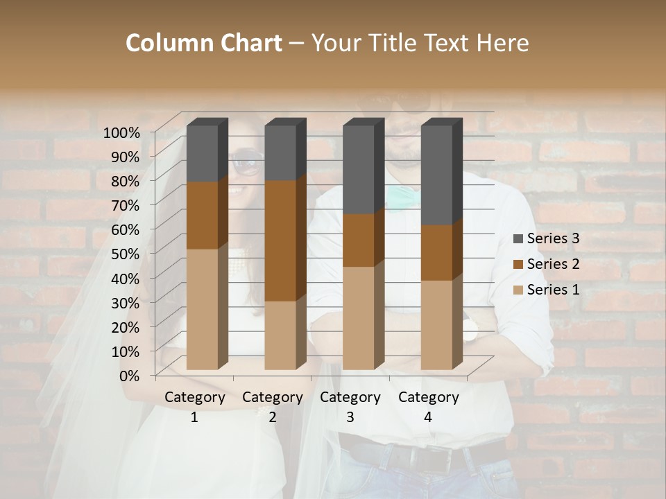 A Man And A Woman Standing Next To Each Other In Front Of A Brick Wall PowerPoint Template
