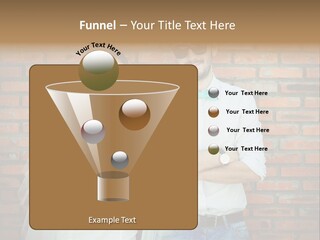 A Man And A Woman Standing Next To Each Other In Front Of A Brick Wall PowerPoint Template