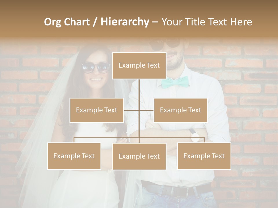 A Man And A Woman Standing Next To Each Other In Front Of A Brick Wall PowerPoint Template