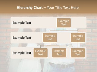 A Man And A Woman Standing Next To Each Other In Front Of A Brick Wall PowerPoint Template