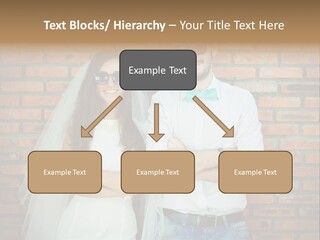 A Man And A Woman Standing Next To Each Other In Front Of A Brick Wall PowerPoint Template
