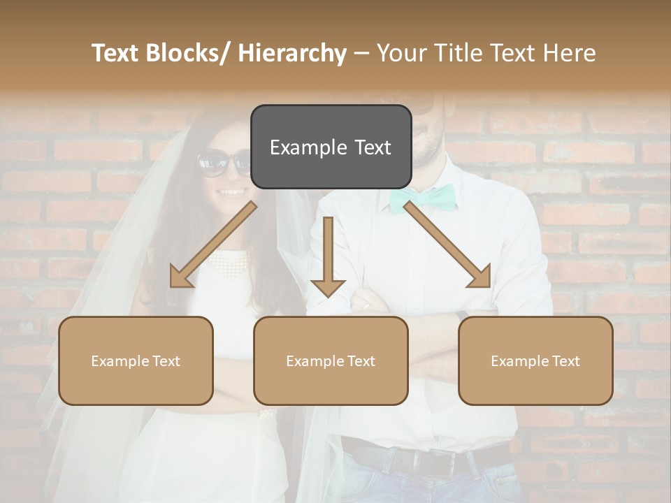 A Man And A Woman Standing Next To Each Other In Front Of A Brick Wall PowerPoint Template