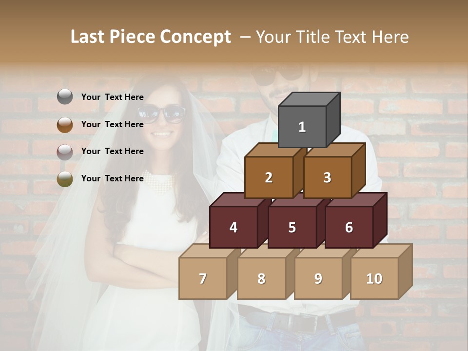 A Man And A Woman Standing Next To Each Other In Front Of A Brick Wall PowerPoint Template
