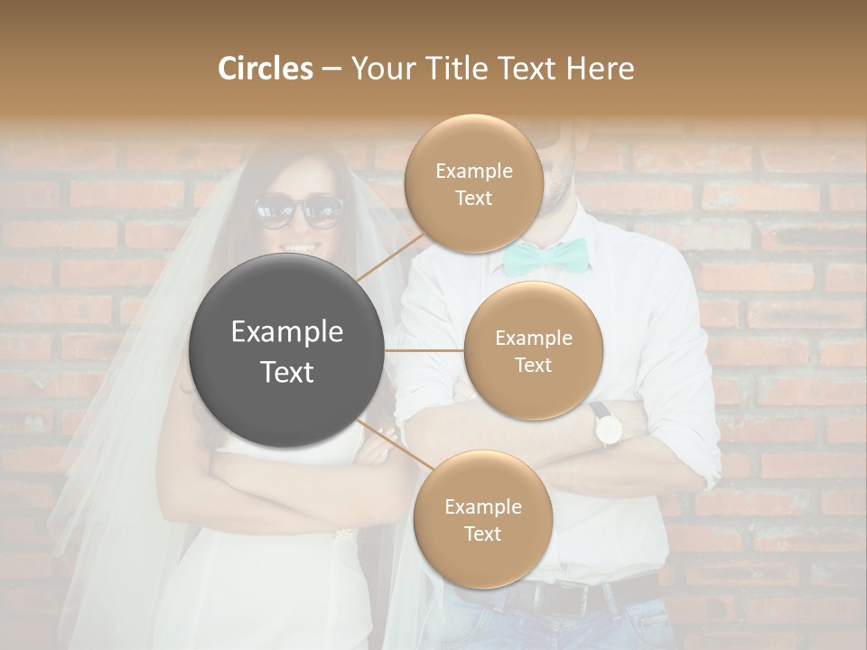 A Man And A Woman Standing Next To Each Other In Front Of A Brick Wall PowerPoint Template