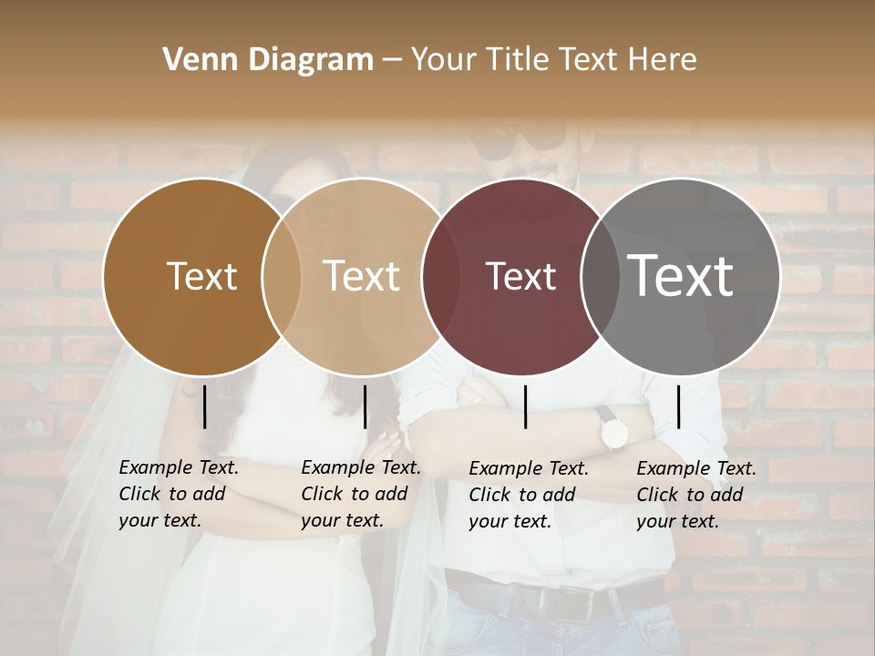 A Man And A Woman Standing Next To Each Other In Front Of A Brick Wall PowerPoint Template