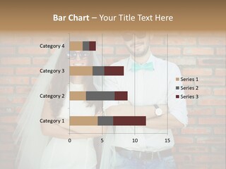 A Man And A Woman Standing Next To Each Other In Front Of A Brick Wall PowerPoint Template