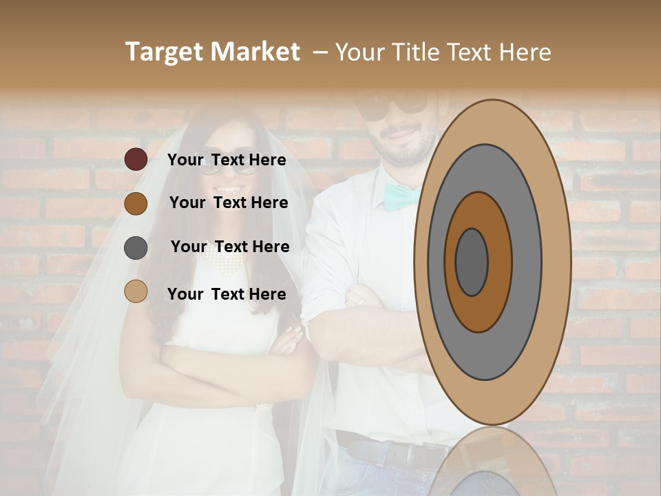 A Man And A Woman Standing Next To Each Other In Front Of A Brick Wall PowerPoint Template