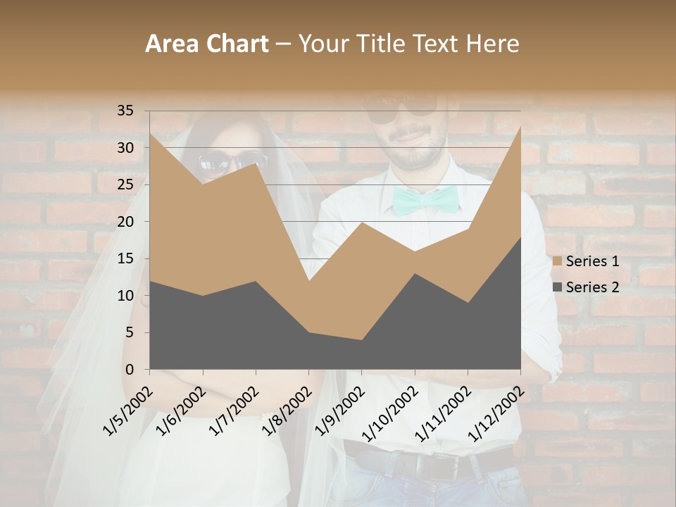 A Man And A Woman Standing Next To Each Other In Front Of A Brick Wall PowerPoint Template