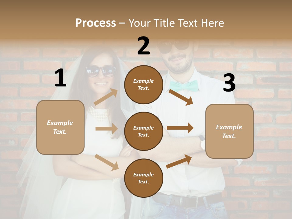 A Man And A Woman Standing Next To Each Other In Front Of A Brick Wall PowerPoint Template