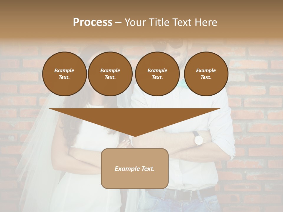 A Man And A Woman Standing Next To Each Other In Front Of A Brick Wall PowerPoint Template