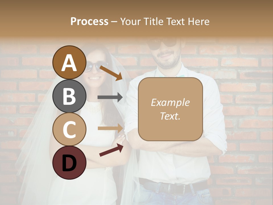 A Man And A Woman Standing Next To Each Other In Front Of A Brick Wall PowerPoint Template