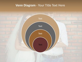A Man And A Woman Standing Next To Each Other In Front Of A Brick Wall PowerPoint Template
