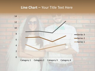 A Man And A Woman Standing Next To Each Other In Front Of A Brick Wall PowerPoint Template