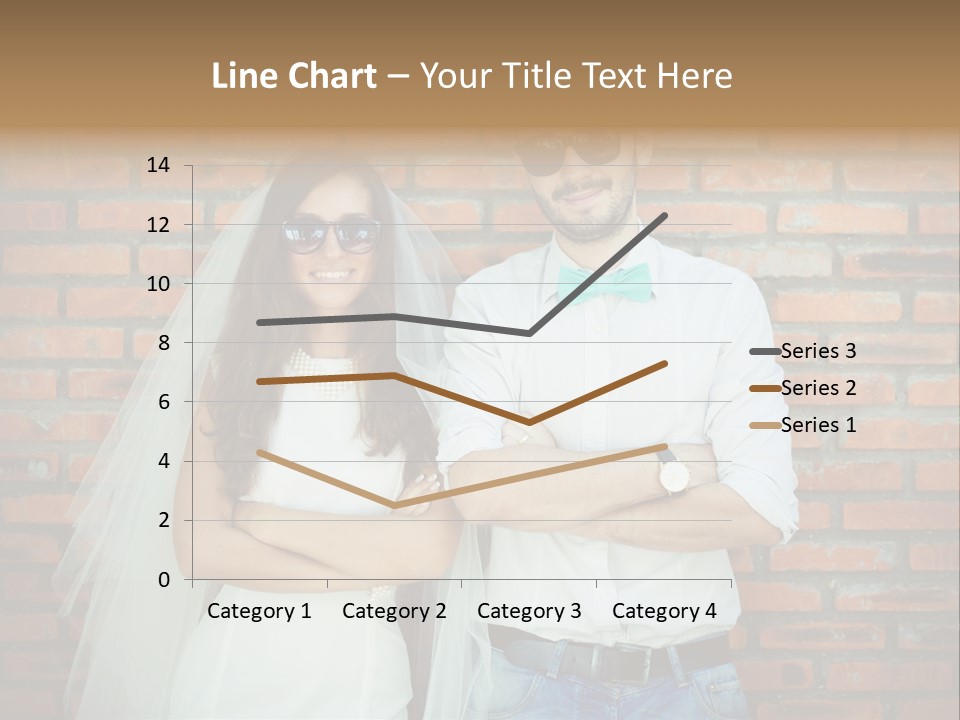 A Man And A Woman Standing Next To Each Other In Front Of A Brick Wall PowerPoint Template