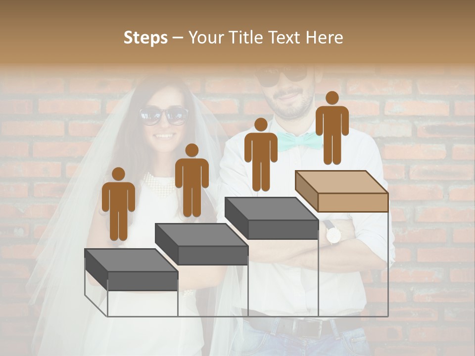 A Man And A Woman Standing Next To Each Other In Front Of A Brick Wall PowerPoint Template