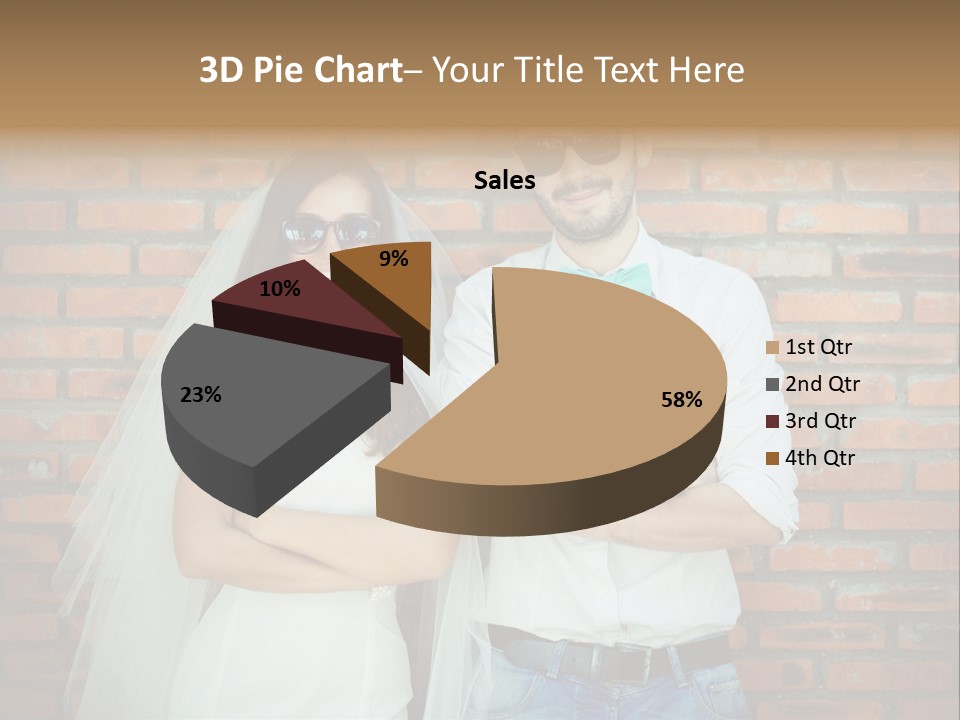 A Man And A Woman Standing Next To Each Other In Front Of A Brick Wall PowerPoint Template