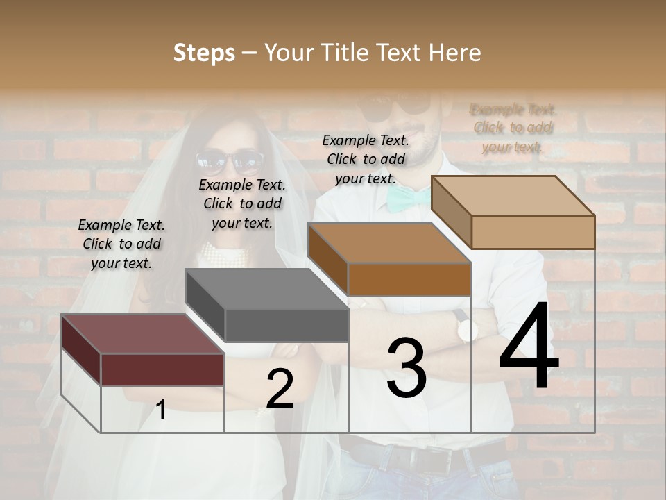 A Man And A Woman Standing Next To Each Other In Front Of A Brick Wall PowerPoint Template